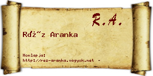 Réz Aranka névjegykártya